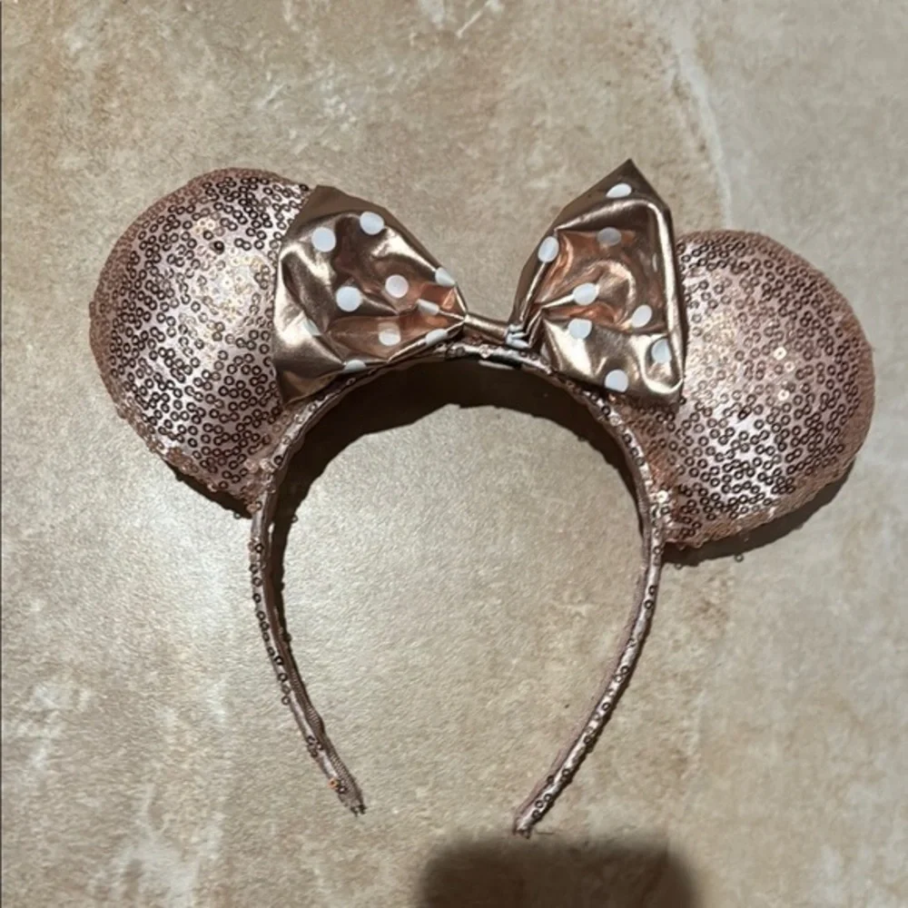 Sequin Mouse Ears Headband - Rose Gold